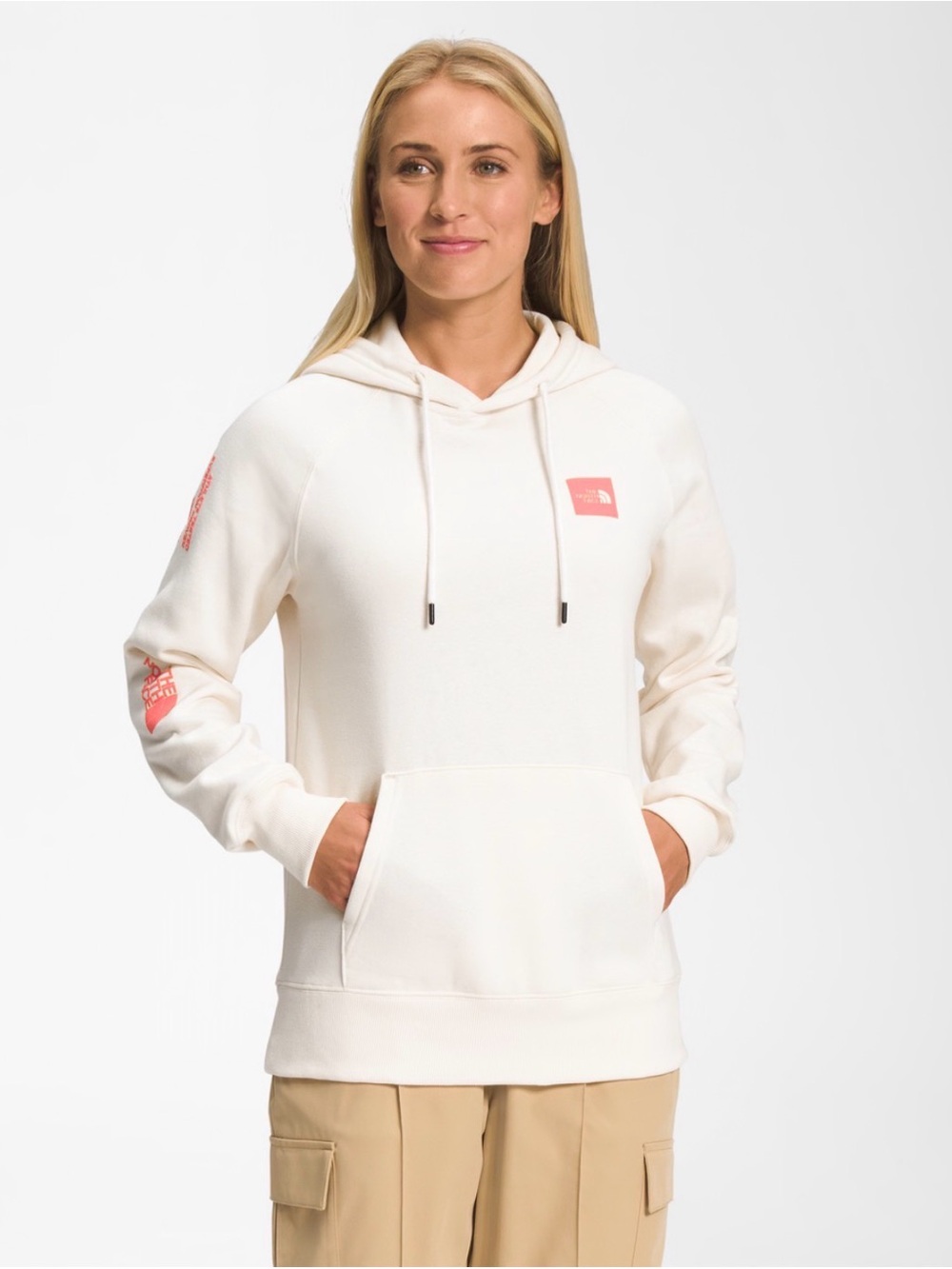The North Face Women's Cream Hoodie altitude problem with Pink Logo Accents